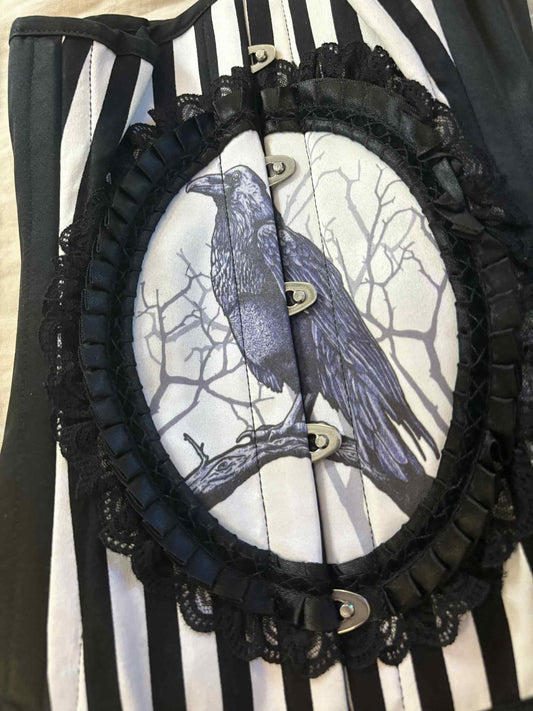 Gorset gotycki z krukiem RESTYLE